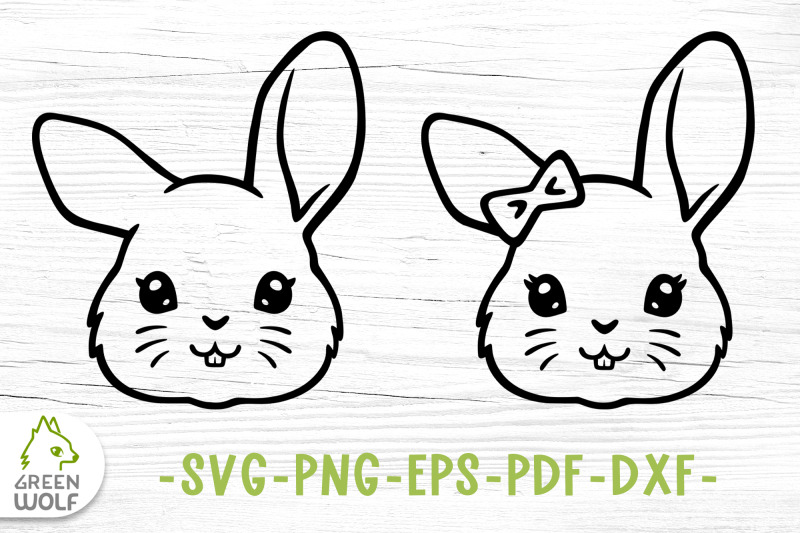 Bunny face svg Cute farm animals svg files for cricut Bunny clipart SVG
PNG EPS DXF File