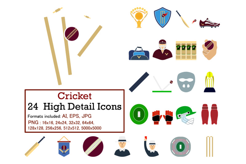 cricket-icon-set