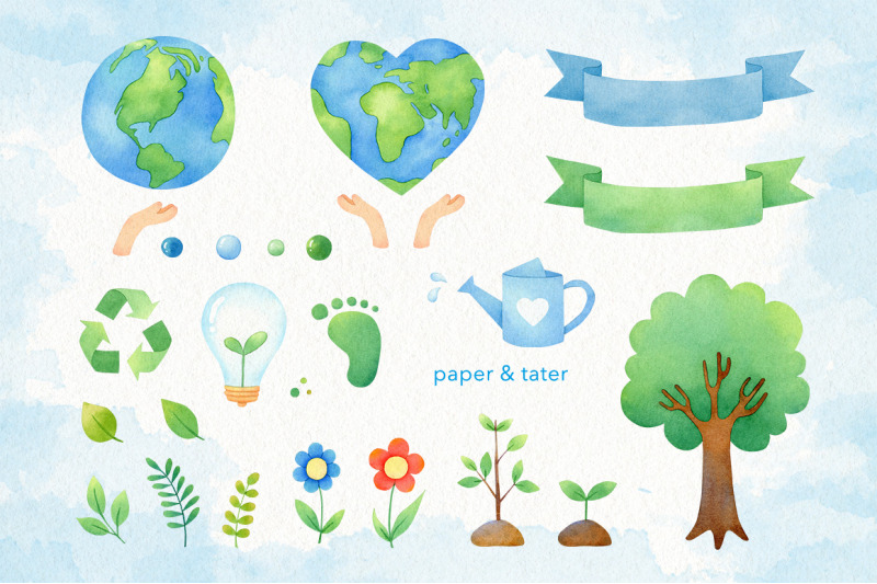 watercolor-earth-day-clipart-environment-png-graphics