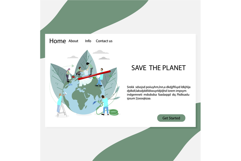 save-planet-landing-page-people-volunteers-clean-and-wash