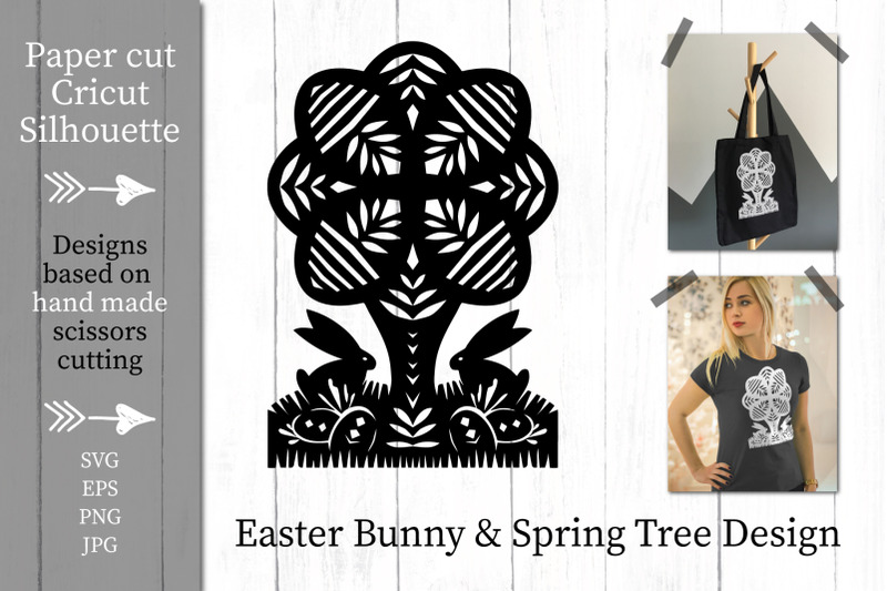 easter-tree-and-bunny-design-svg-paper-cut