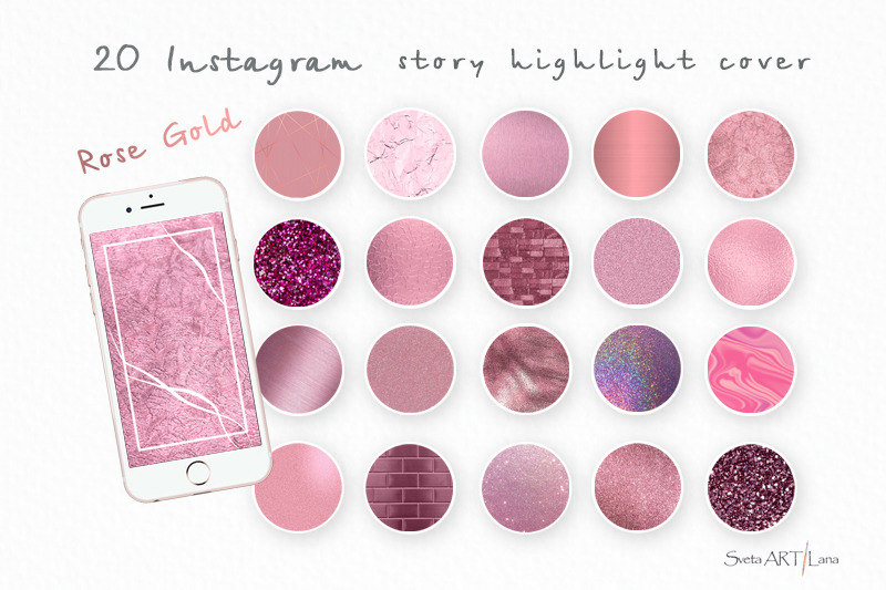 instagram-rose-gold-highlight-icons