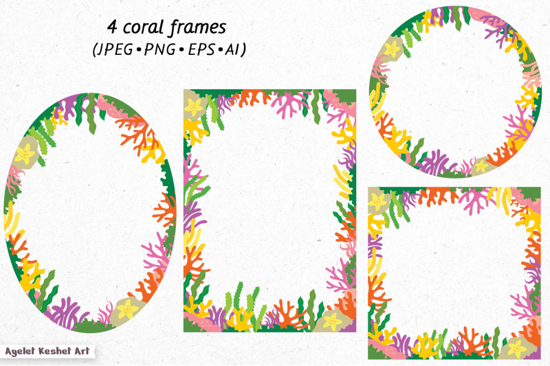 sea-life-clipart-bundle-animals-kids-patterns-and-frames