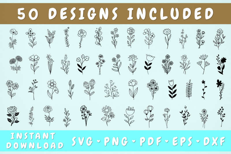 wildflower-svg-bundle-50-designs-cricut-cut-files