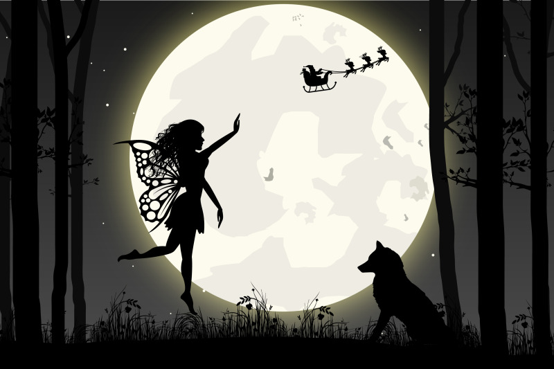 cute-fairy-and-moon-silhouette