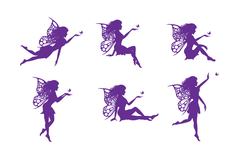 cute-fairy-and-butterfly-silhouette-collection