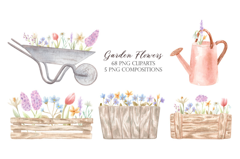 garden-flowers-watercolor-collection-patterns-and-cliparts