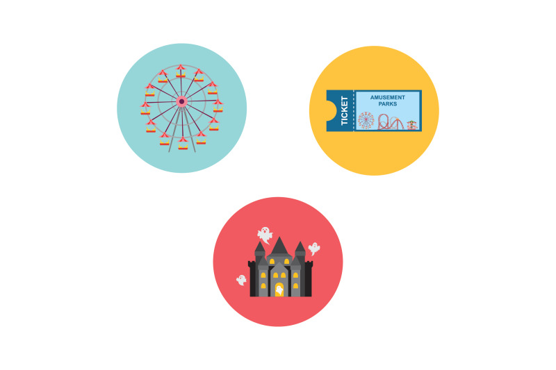 amusement-parks-ticket-fill-bundle-icon