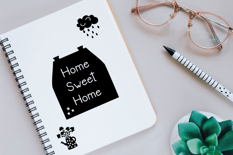 floral-cottage-doodles-home-nature-cute-house-flower-plants
