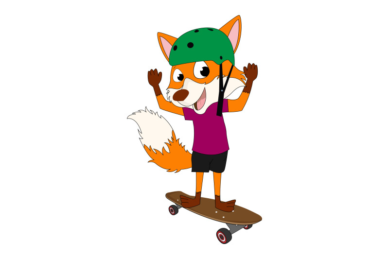 cute-fox-cartoon-with-skateboard