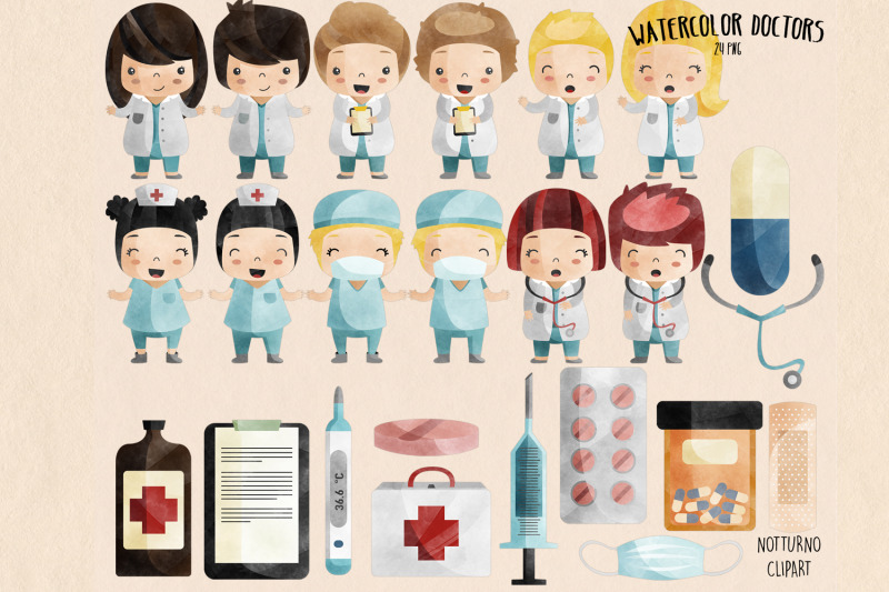 watercolor-doctor-clipart-set-of-24