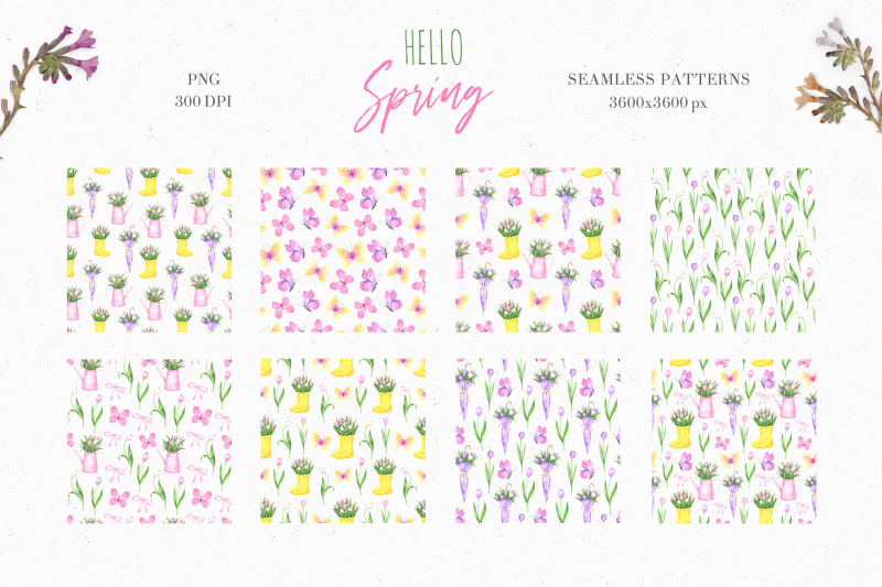 hello-spring-watercolor-collection
