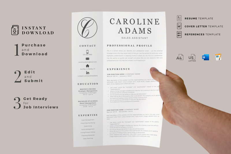 professional-resume-for-sales-assistant-creative-resume-with-logo