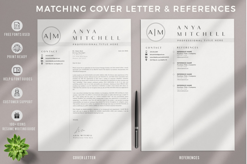 professional-resume-with-cover-letter-and-references-for-word-amp-pages