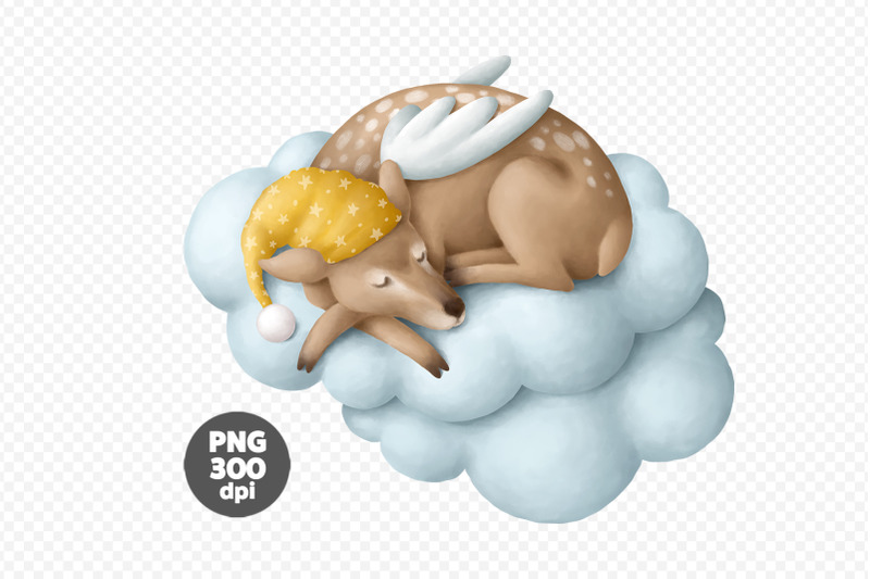 sleeping-baby-reindeer-clipart