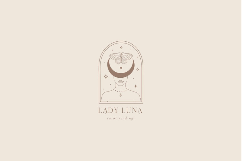 lady-luna-pre-made-brand-logo-designs-blog-tarot-tattoo-moon-star