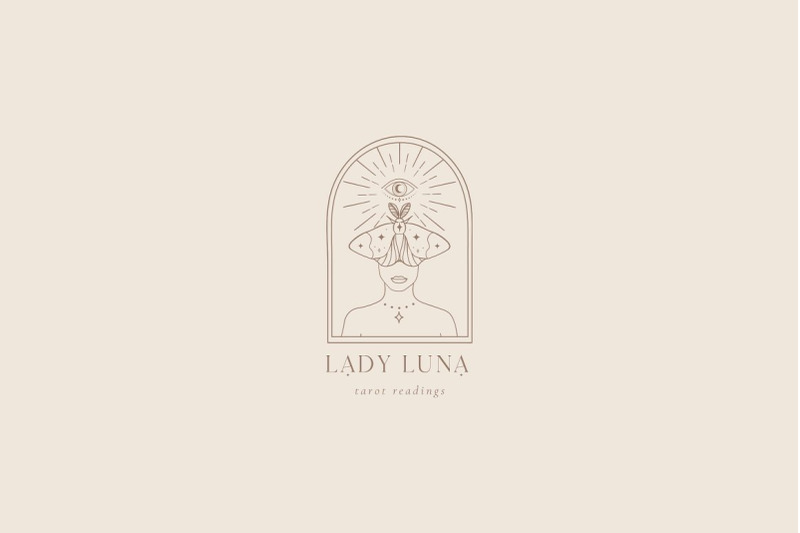 lady-luna-pre-made-brand-logo-designs-blog-tarot-tattoo-moon-star