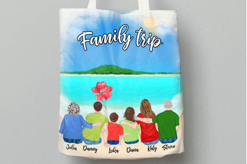 family-clipart-grandparents-and-kids-family-sitting-beach