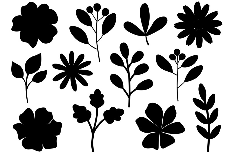 flowers-silhouettes-silhouettes-plants-leaves-silhouettes