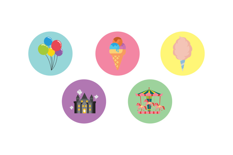 amusement-parks-ballon-icon-bundle
