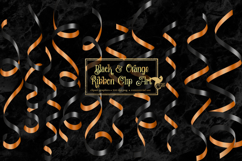 black-and-orange-ribbon-clipart