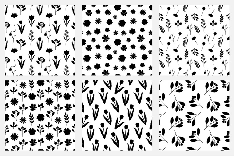 flowers-silhouettes-pattern-plants-silhouettes-pattern-svg