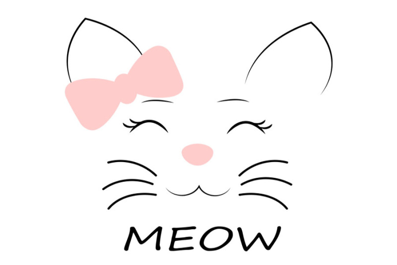 cat-svg-cat-svg-with-bow-cute-cat-svg-cat-clip-art-cat-svg-des