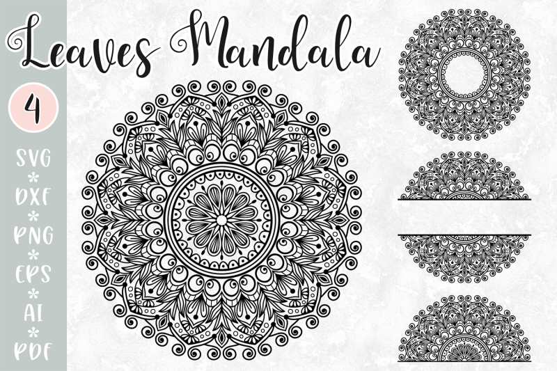leaves-mandala-svg-monogram-split-mandala-half-mandala