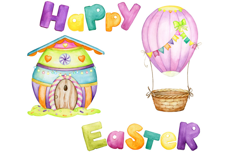 watercolor-animals-bunnies-cute-rabbit-happy-easter-clip-art-hand