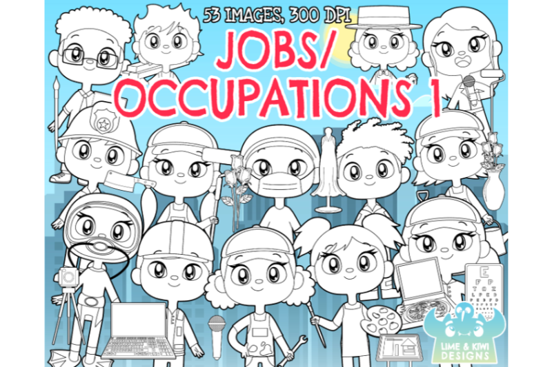 jobs-occupations-1-digital-stamps-lime-and-kiwi-designs