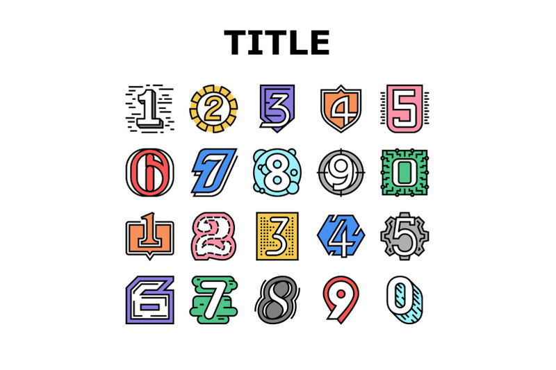 numbers-numeral-title-collection-icons-set-vector