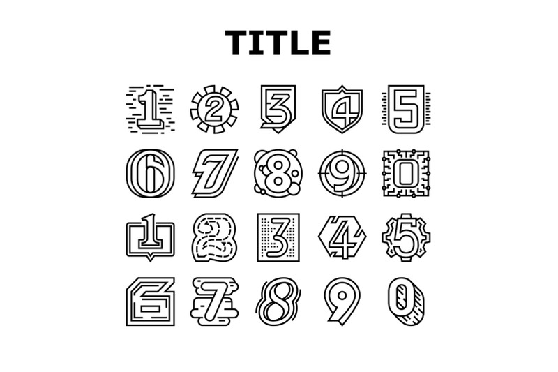 numbers-numeral-title-collection-icons-set-vector