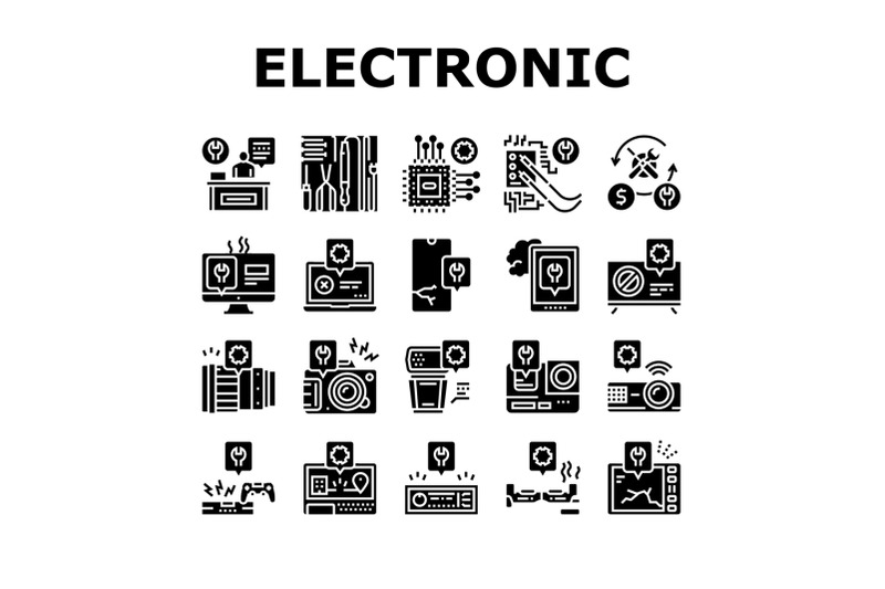 electronic-repair-collection-icons-set-vector