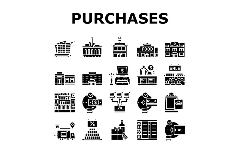 purchases-and-shopping-collection-icons-set-vector