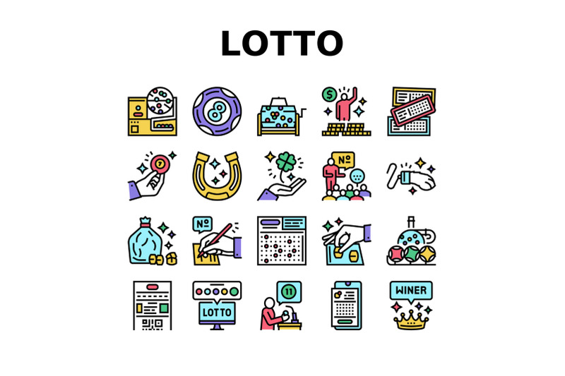 lotto-gamble-game-collection-icons-set-vector