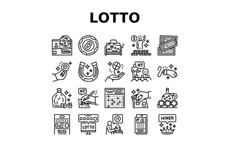 lotto-gamble-game-collection-icons-set-vector