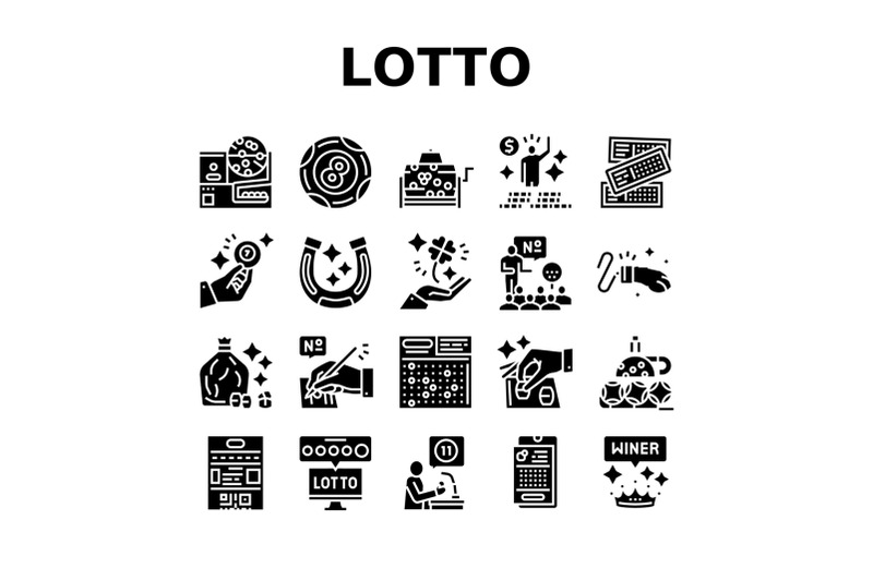 lotto-gamble-game-collection-icons-set-vector