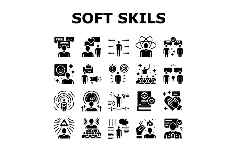 soft-skills-people-collection-icons-set-vector