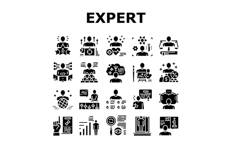 expert-human-skills-collection-icons-set-vector