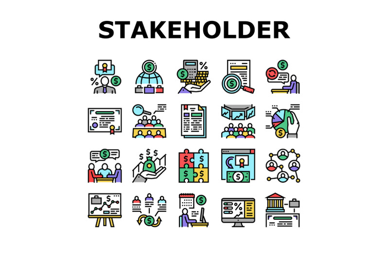 stakeholder-business-collection-icons-set-vector