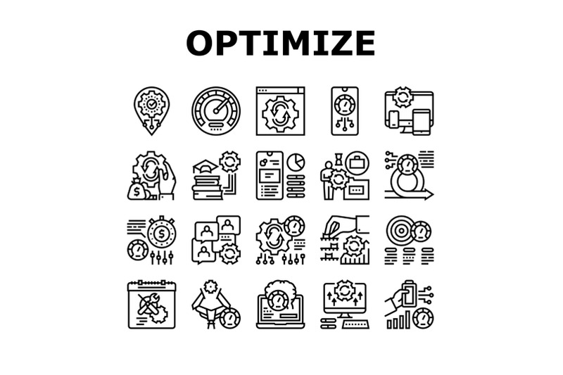 optimize-operations-collection-icons-set-vector