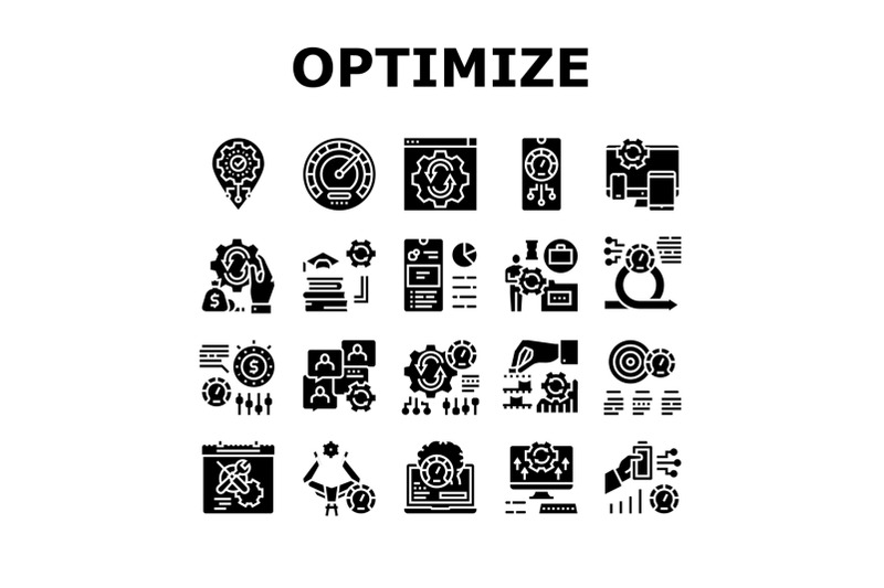 optimize-operations-collection-icons-set-vector