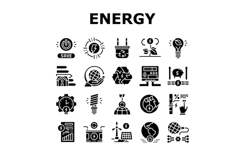 energy-saving-tool-collection-icons-set-vector