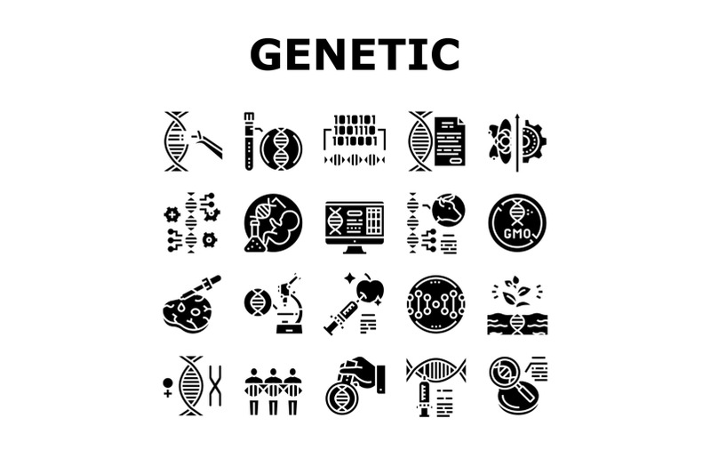 genetic-engineering-collection-icons-set-vector-illustration