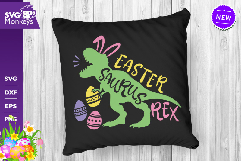 Download Easter Saurus Rex Svg, Easter Dinosaur Svg, T Rex Svg By All About Svg | TheHungryJPEG.com