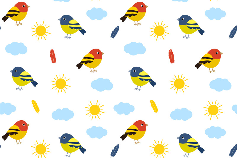 spring-pattern-spring-flowers-pattern-birds-pattern-svg