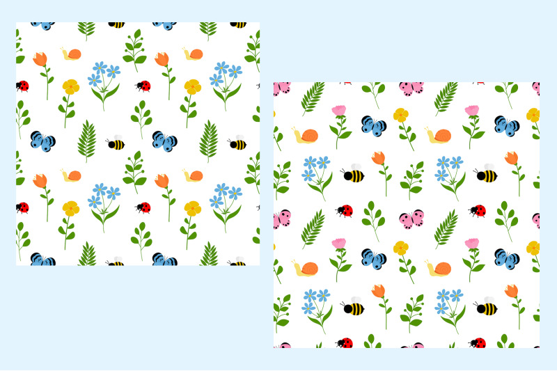 spring-pattern-spring-flowers-pattern-birds-pattern-svg