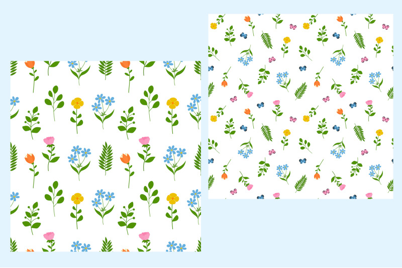 spring-pattern-spring-flowers-pattern-birds-pattern-svg