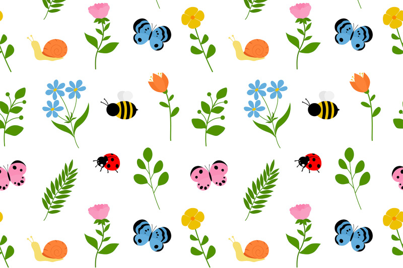 spring-pattern-spring-flowers-pattern-birds-pattern-svg