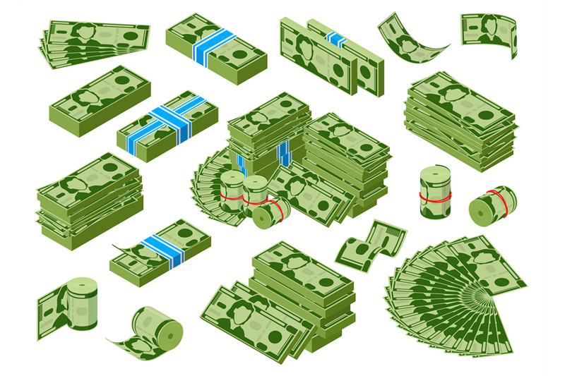 isomeric-money-dollar-banknotes-piles-green-dollar-bills-stack-earn